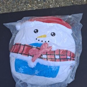 Easfan Festive Snowman Plush Pillow/Toy. New Sealed